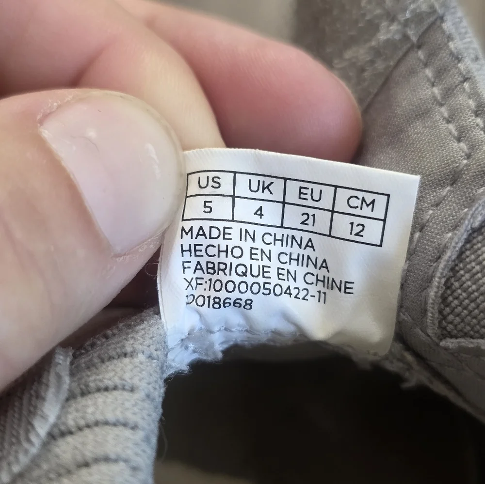 Baby TOMS GREY comfort Shoes Toddler 5 Kids Boys Girls Canvas Crocs